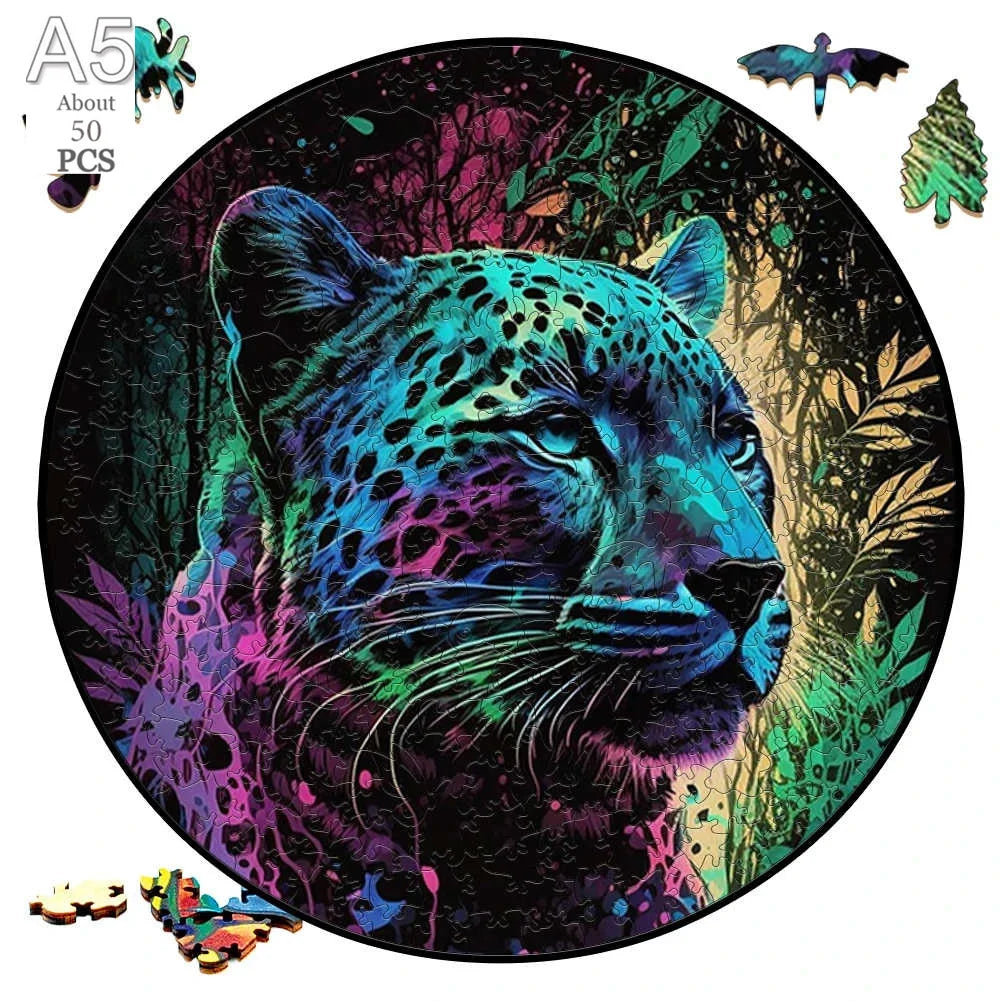 Deer in The Forest Wooden Puzzle Unique Shape Animal Puzzle Adult Relaxation Gift Exquisite Boxed Set with Decorative Artworks