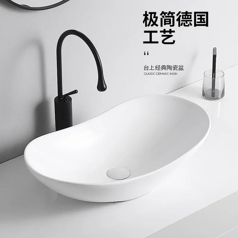 Arbeits platte Waschbecken Seite Entwässerung Keramik Waschbecken Balkon Waschbecken Kunst becken Einzel becken quadratischer Kreis