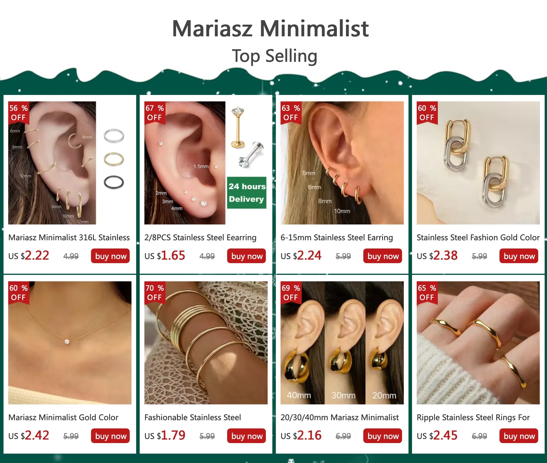 Mariasz Minimalist 316L Stainless Steel Classic Nose Ring for Men Women Hoop Earrings Septum Helix Ear Piercing Jewelry 18G.