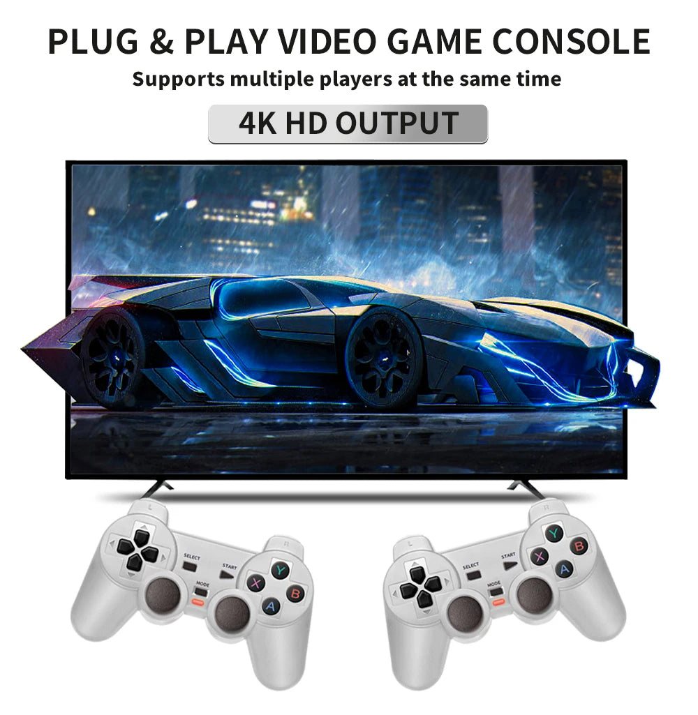BOYHOM Y6 Retro Game Console 4K 60fps HDMI Output Low Latency GD10 TV Game Stick Dual Handle Portable Home Game Console for GBA.
