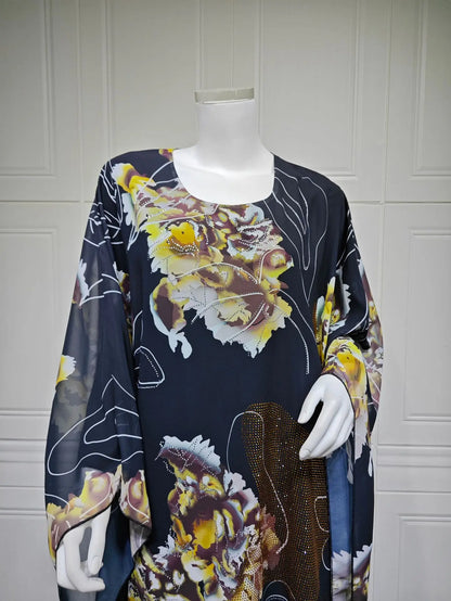 Muslimischen Kleid für Frauen Chiffon Diamant Party Abaya Kleider Arabischen Lange Robe Marokko Dubai Kaftan Vestidos Jalabiya Ramadan Eid.