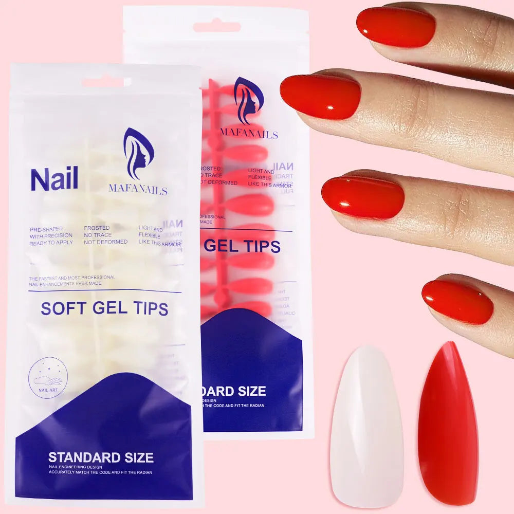 Milky Nail Tips 120 Pcs Press on Nails Red White Fake Nails Glossy Artificial Finger Manicure Reusable False Nails for Women #td.