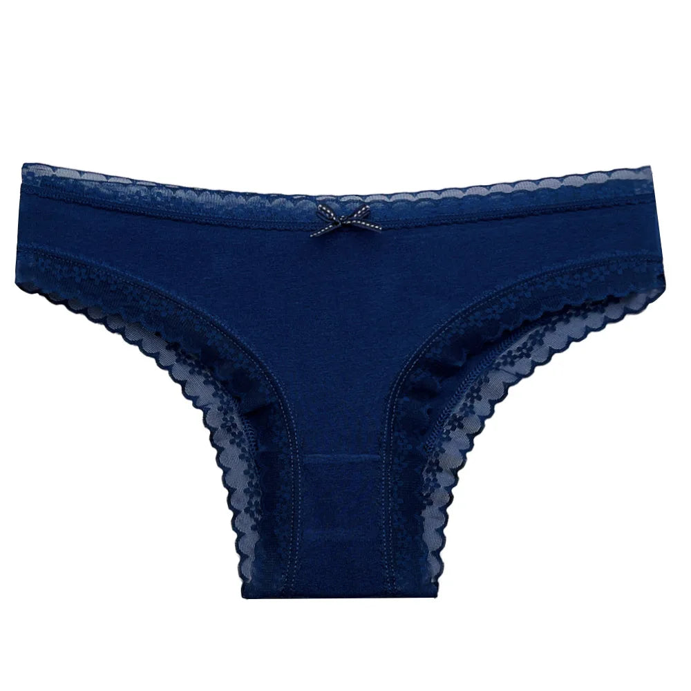 5 Pcs/Set Women Cotton Panties Sexy Lace Lingerie Low Waist Underwear Girls Briefs M-XL Underpant.