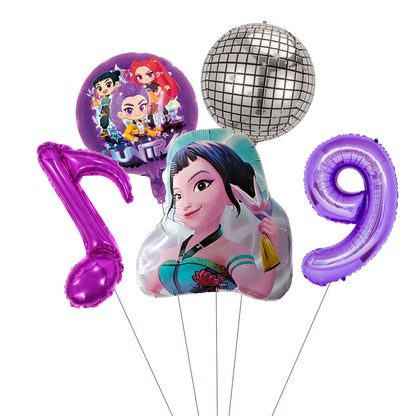 1 Set Kpop Dämonenjäger Thema Ballon Mädchen Alles Gute zum Geburtstag Party Dekoration Kinder Baby Dusche Geschenke Lieferungen