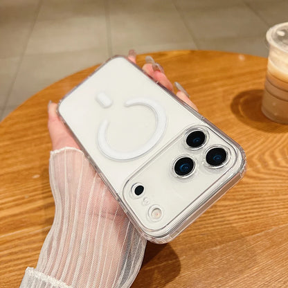 Ultra thin 17 Pro Max Magnetic Case Transparent Magsafe Case For iPhone 17 Air 16 15 14 13 11 12 Pro Max Camera Protect Cover.