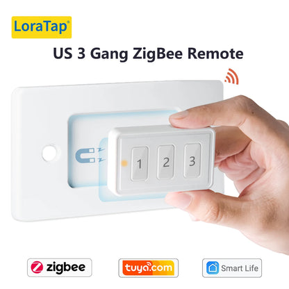 LoraTap ZigBee 3.0 Wireless 14 EU US Push Button Remote Tuya Scene Automation Control Switch Smart Life App Hub Need
