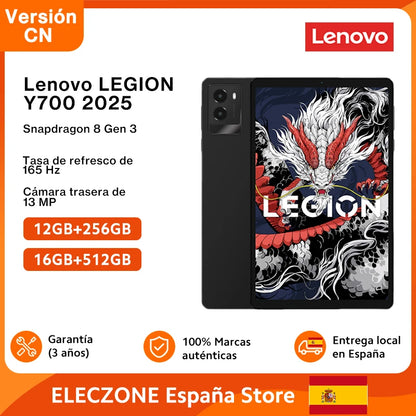 CN Version Lenovo LEGION Y700 2025 Gaming Tablet Game Mode Snapdragon 8 Gen 3 8.8" 165Hz Display 6550mAh Battery 68W Charging 13MP Camera.