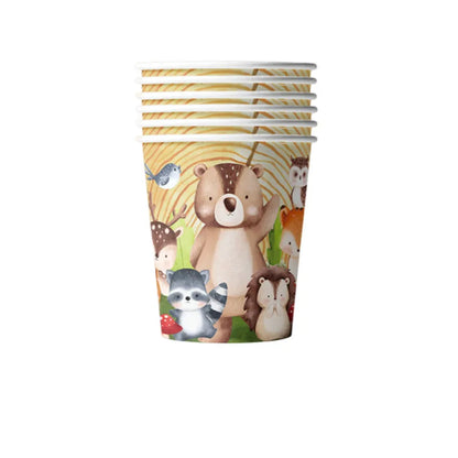Woodland Tier Dschungel Wald DIY Party Dekoration Teller Tasse Tischdecke Geburtstag Party Baby Dusche Kinder Geburtstag Party Supplies.