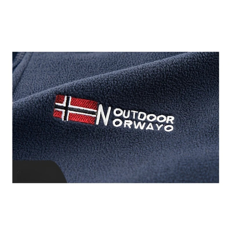 CHUJIE Men's autumn and winter fleece fashion graphenewarm hooded jacket outdoor hiking sports with thick fleece cardigan jacket.