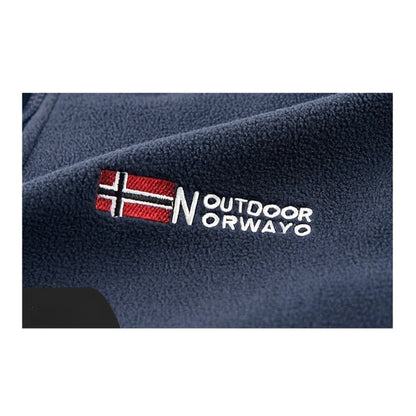 CHUJIE Men's autumn and winter fleece fashion graphenewarm hooded jacket outdoor hiking sports with thick fleece cardigan jacket.