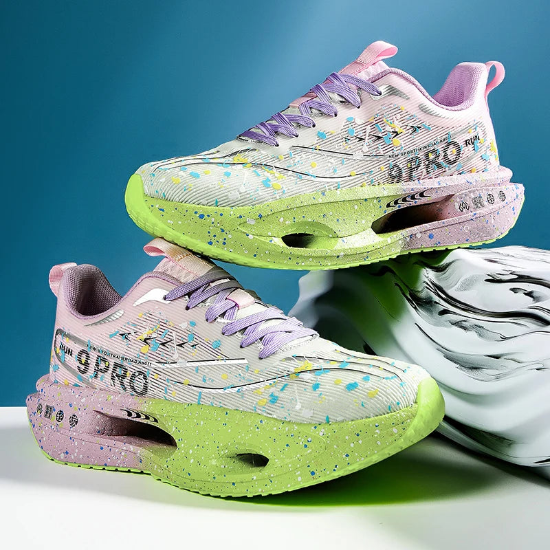 New Soft Sole Cushioning Men's Running Shoes for Women High-quality Road Jogging Shoes Light Comfy Sneakers Reflective Night Run.