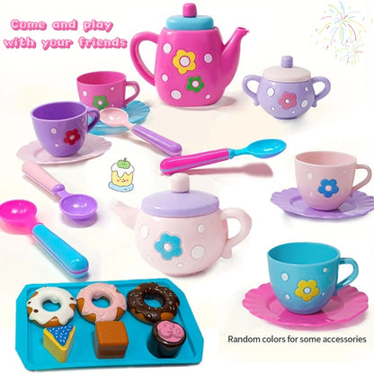 Tea set for girls, tea party set, tea set for kids including kettle, cookies, food for kids, gifts for boys and girls.
