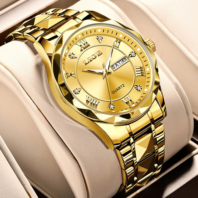 LIGE 2025 brand luxury women's watches waterproof luminous date day Ladies Watch stainless steel quartz watches for women reloj.