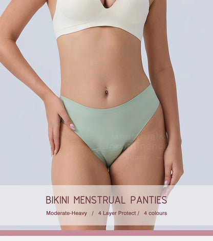 Seamless Menstrual Period Panties 4- Layer Leakproof Protection Women Period Panties Heavy Absorbency Breathable Reusable.