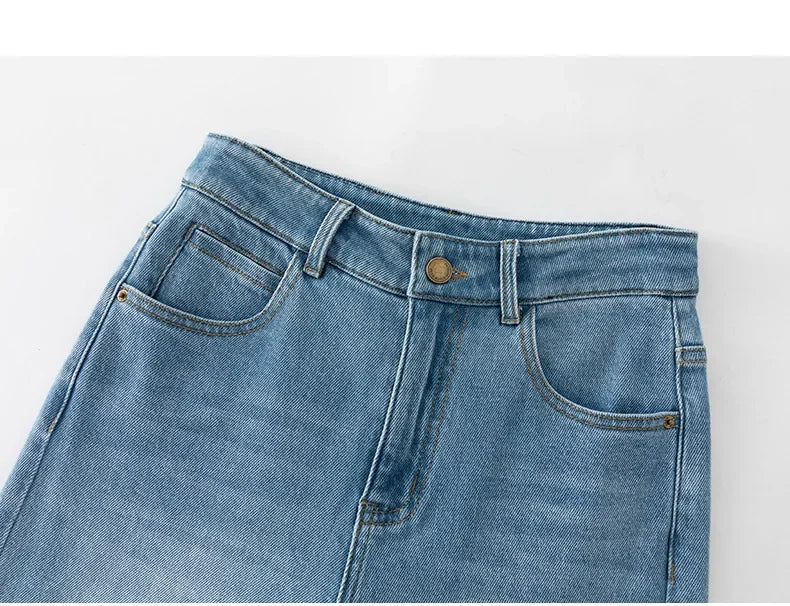 High Waist Straight Leg Jeans Women's Fashionable Denim Wide Leg Pants Slimming Narrow Version Floor-Length Autumn New Arrival