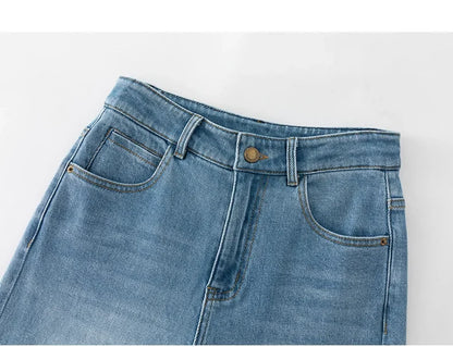 High Waist Straight Leg Jeans Women's Fashionable Denim Wide Leg Pants Slimming Narrow Version Floor-Length Autumn New Arrival