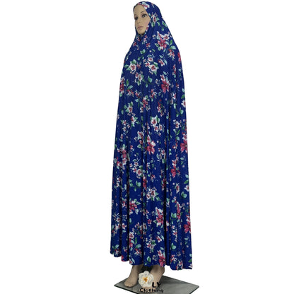New Dubai Islamic Robe Ramadan Womens Hooded Abaya African Sleeveless Loose Soft Prayer Garment Muslim Floral Dress With Hijab.