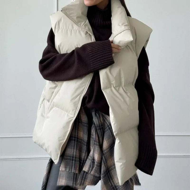 Talenza Damen-Weste aus Baumwolle, neu, ärmellos, sportlich, lässig, einfarbig, Winter, warme Weste, Jacke, Weste, Damen-Baumwolljacke.