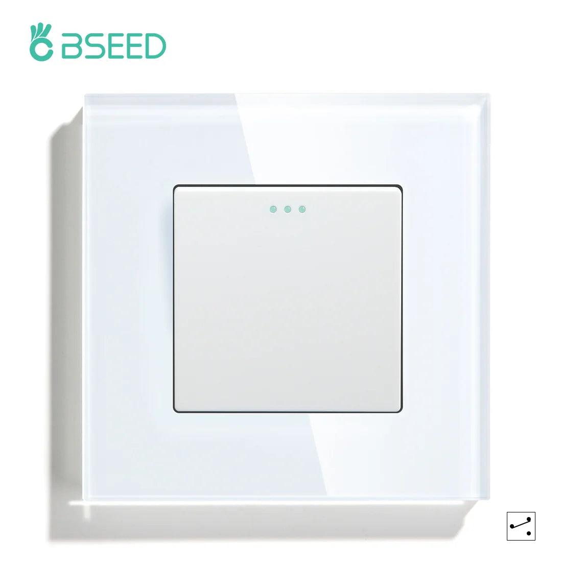 BSEED 1/2/3 Gang Wandschalter 2-Wege-Treppenlichtschalter Plus Typ-C USB-Buchse EU-Standard-Glasscheibe