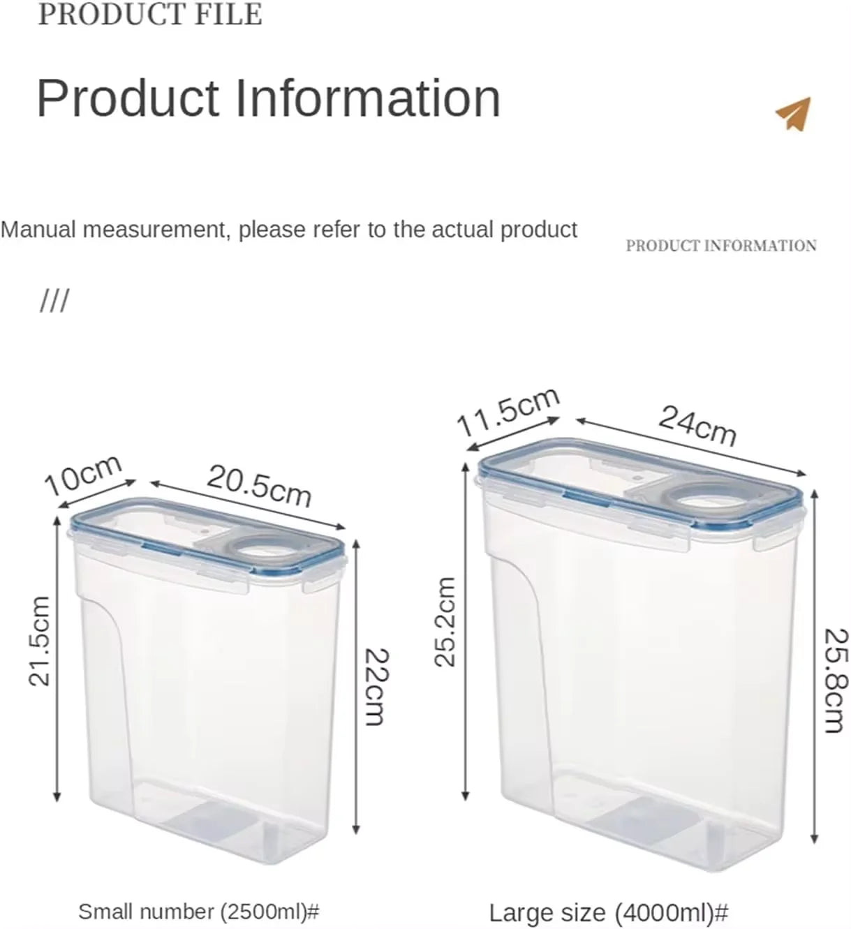 4PCS Kitchen Food Storage Tank Miscellaneous Grain Storage Box 2.5L/4L Set Transparent PP Sealed and Waterproof Storage Tank..
