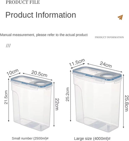 4PCS Kitchen Food Storage Tank Miscellaneous Grain Storage Box 2.5L/4L Set Transparent PP Sealed and Waterproof Storage Tank..