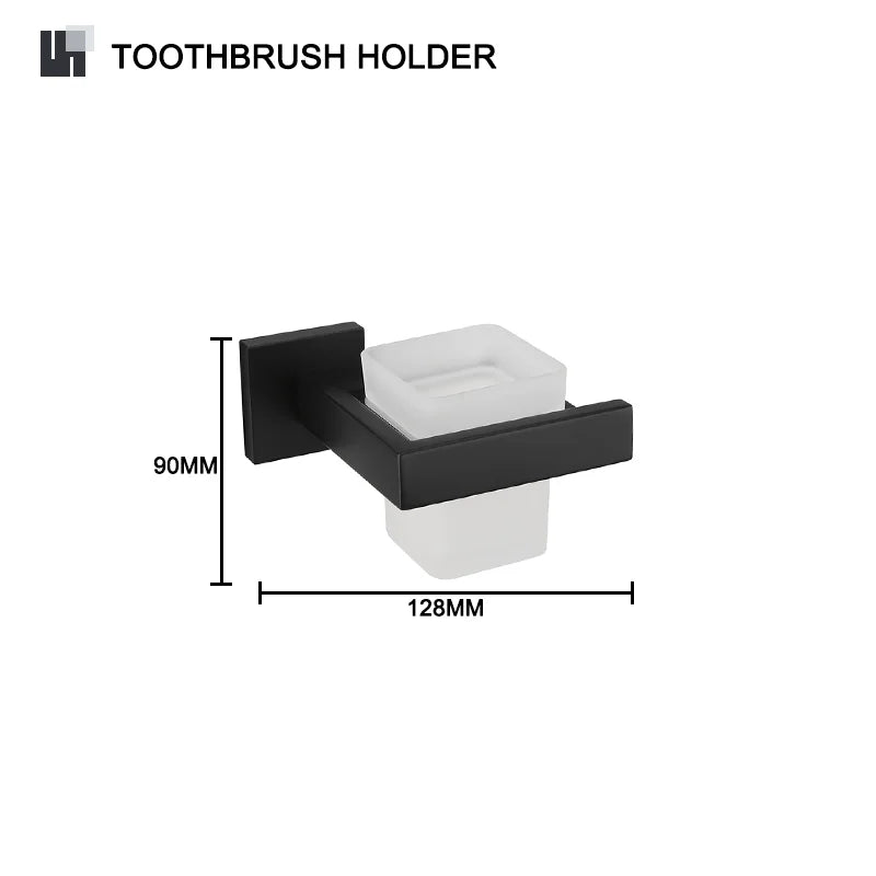 Schwarz Bad zubehör Edelstahl Set Wandre gal Handtuch halter Handtuch halter Taschentuch halter Kleider haken Toiletten bürste Anhänger