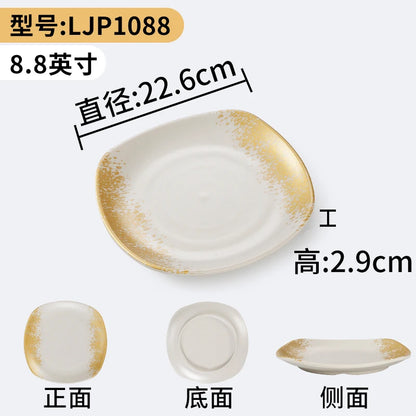 1Pc Thickened Melamine Tableware Not Easily Broken Plastic Barbecue Plate Merchant Dining Plate Household Kitchen Accessories.