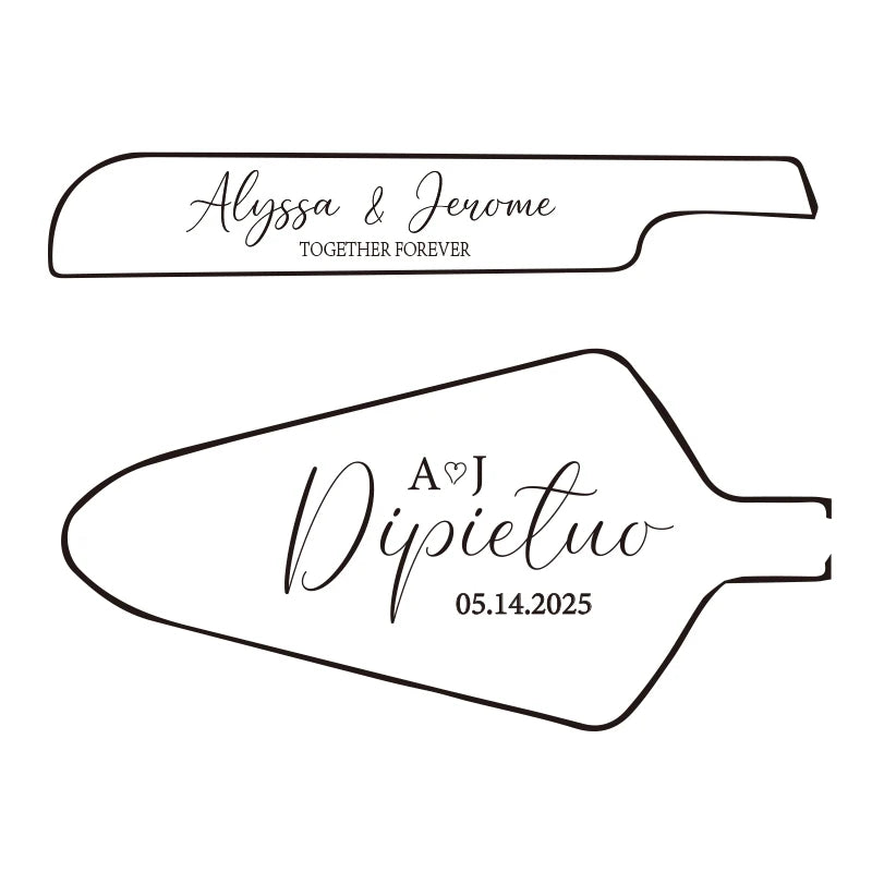 Personalised Wedding Cake Knife Shovel Custom Bride Gift Gold/Silver Cutting Server Set Engraved Birthday Party Cake Dinner Deco.