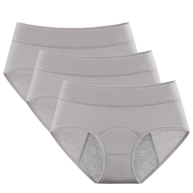 3pcs Cotton Women's Mid Waist Leak Proof Menstrual Panties Female Widen Period Physiological Briefs Lady Ventilate Comfort Panty.