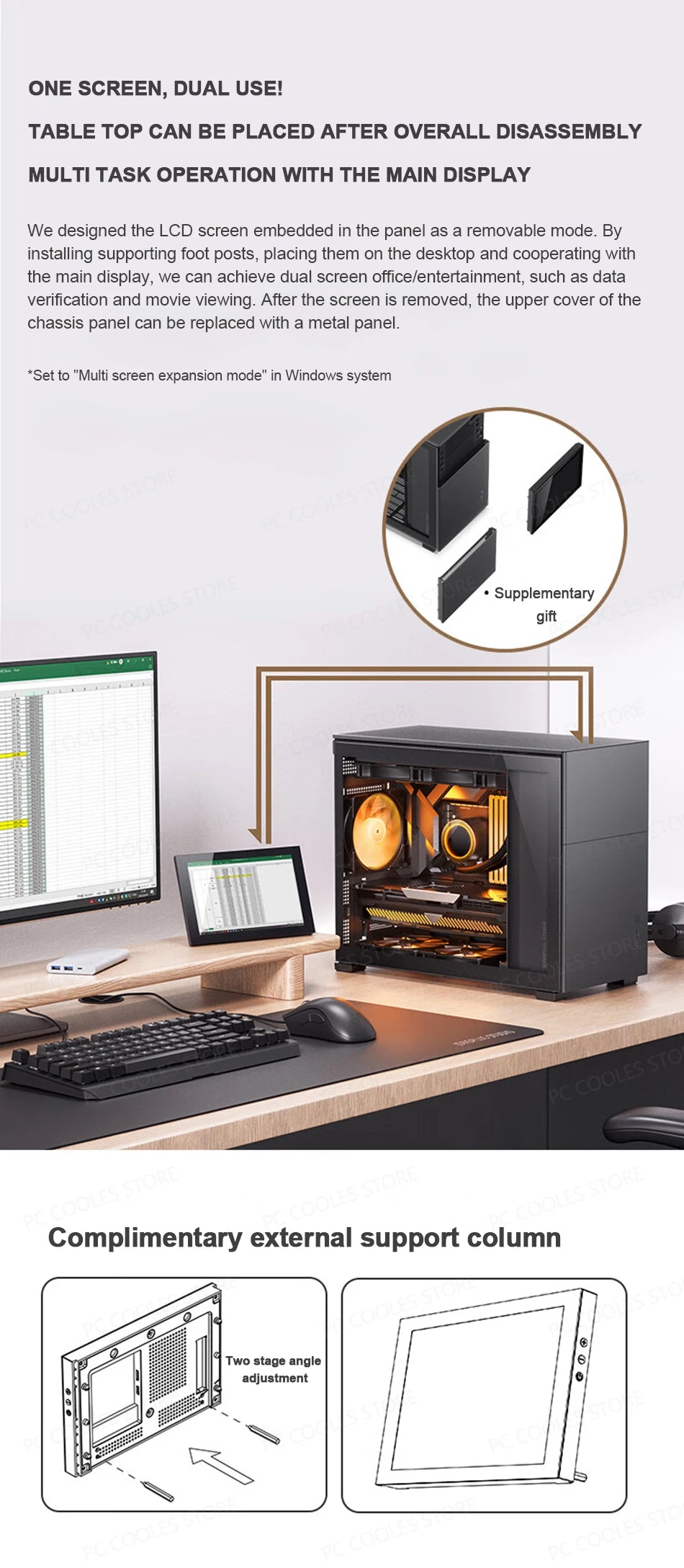 JONSBO Pinecone D31 M-ATX Computer Case Mesh Side Transparent ATX With Display Screen Games Chassis Support 360 Water Cooling.