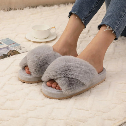 Litfun Fashion Fur Slippers For Women Winter Soft Bottom Cozy Fur Flip Flops Female Indoor Home Fluffy Short Plush Fuzzy Slides.
