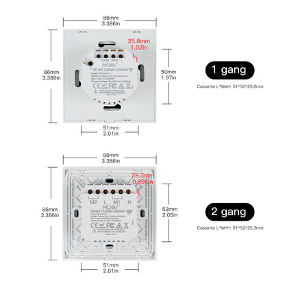 US EU WiFi RF433 Smart Touch Vorhang Rollos Motorschalter Tuya Smart Life App Fernbedienung Funktioniert mit Alexa Google Home