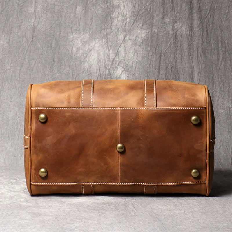 Vintage Herren Rindsleder Business Kurzstrecken tragen Handgepäck taschen große Kapazität Reisetasche einfache Umhängetaschen.