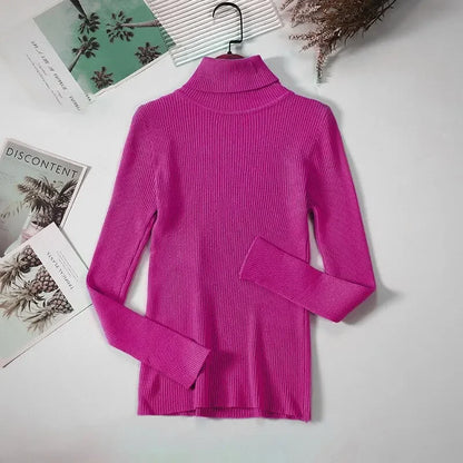 Frauen Pullover Pullover Winter Gestrickte Rollkragen Langarm Schlank Jumper Tops 2024 Damen Casual Shirts Weiche Warme Y2K Kleidung