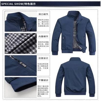 Autumn and Winter Men's Embroidered High-quality Lapel Jacket, New Luxury, Fashion, Leisure, Comfortable Outdoor Windproof Jacke.