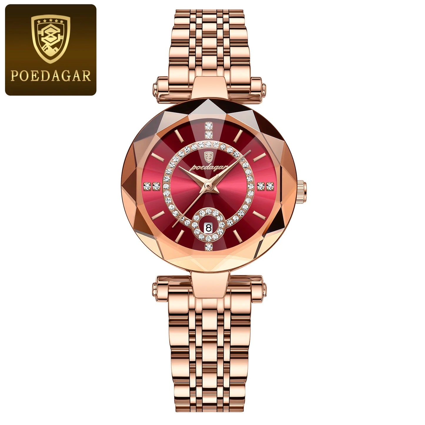 POEDAGAR Fashion Original Wristwatch For Woman Waterproof Stainless Steel Date Quartz Ladies Watch Luxury Casual Women's Watches