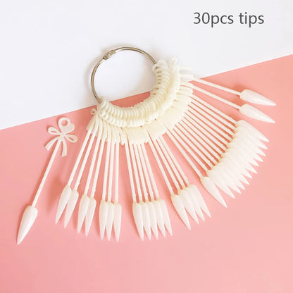 80/50/20pcs Nail Display Sticks Nail Swatch False Nail Tips Nail Gel Polish Practice Clear Display Board for Nail Art Tools