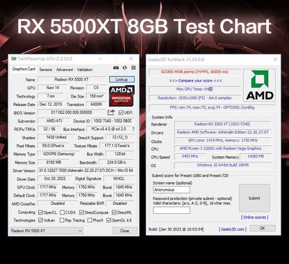 MLLSE AMD RX5500XT 8G Gaming Graphics Card 8GB 128Bit GDDR6 PCI-E 4.0×8 GPU Radeon rx5500xt 8gb game Video Cards Placa de vídeo.