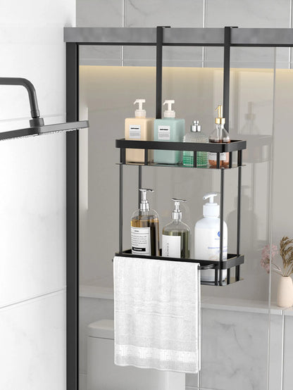 1 Stück Duschregal über der Tür, Badezimmer-Aufbewahrungsregal, Badezimmer-Hängeregal, doppelschichtiges Duschregal, Badezimmer-Caddy Organiz