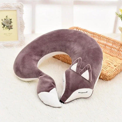 Travel Pillow U Shape Neck Pillow Cute Fox Pillow Hug Sleeping Pillows Ornamental Pillow Office Sleep Pillow 30*30*8CM.