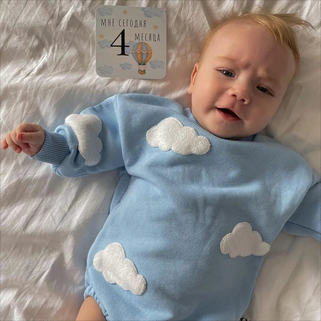 INS 2023 Frühling Baby Kleidung Wolke Sweatshirt Strampler Baby Mädchen Jungen Baumwolle Body Kleidung Neugeborenen 0 bis 12 monate 24 M oberbekleidung.