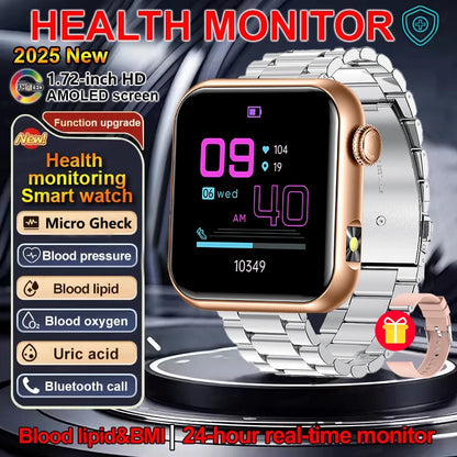 2025 New LED Women AI Smart Diagnosis Smart Watch HRV+PPG Blood Pressure Blood oxygen Health monitor IP68 NFC Smartwatches ﻿