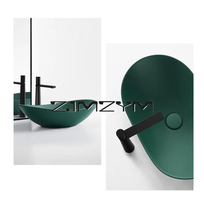 Nordic Keramik Gefäß Waschbecken Eitelkeit Schüssel Oval Badezimmer Tisch Waschbecken Toilette Balkon Kunst Becken Über Theke Sockel Waschbecken