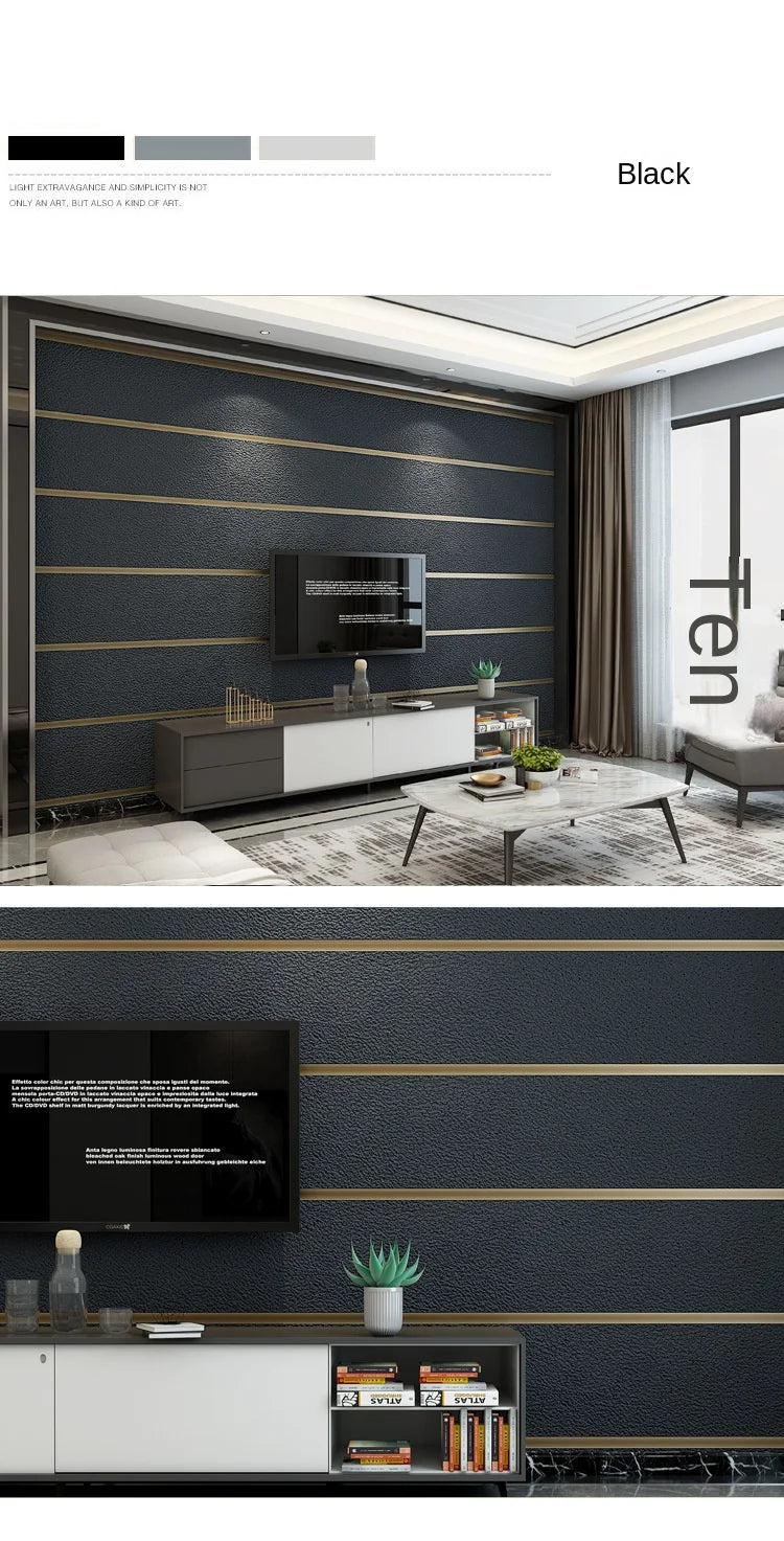 Moderne Hirschleder-Samt-Tapete, Vliesstoff, 3D-Streifen, für Wohnzimmer, Schlafzimmer, TV-Hintergrund, Wandpapier, Tale Diego Diego Wohnkultur