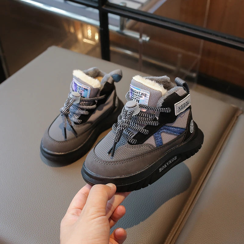 2024 Winter New Children Casual Shoes for Girls Boys Fashion Korean Style Soft Bottom Anti-slippery Versatile Chic Ankle Shoes.