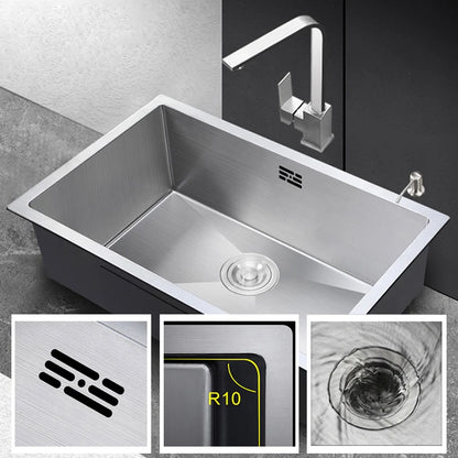 Large Size Single Kitchen Sink Handmade Brushed 304 Stainless Steel 3mm Thickness Single Bowl Bar Counter Kitchen Kinks
