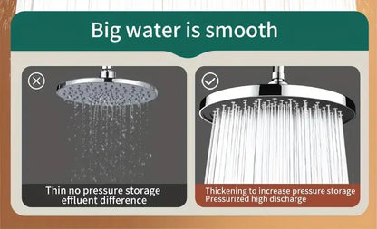 25cm Top Spray Large Water Volume Booster Shower Head Pressurized Single Head Home Bathroom Shower Head Set