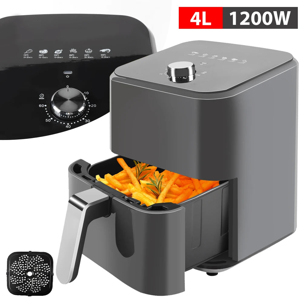 4/5/6/7/10/12L Electric Air Fryers Oil-free Automatic Household Kitchen 360°Baking Convection Oven Deep Fryer without Oil.