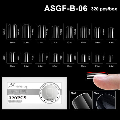16 Sizes Curved Arch Full Cover False Nail Tips Soft Gel Press on French Almond Capsules Coffin Artificial Fake Nails Extension