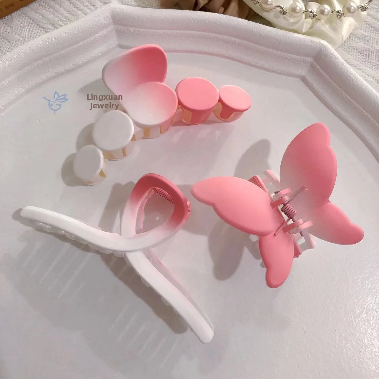 Matte Flower Hair Grips Set for Women Fairy Style Fresh Sweet Headwear for Updo Hairdo Back of Head Hair Accessories.